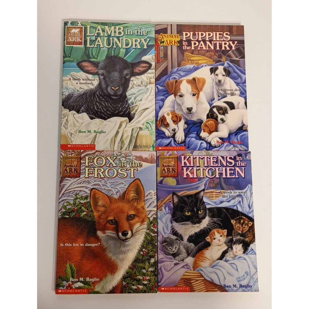 Animal Ark Lot of 4 Paperback Books Ben Baglio: Lamb, Puppies, Fox, Kittens